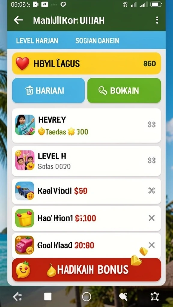 Tampilan awal permainan 5RT yang menarik perhatian.