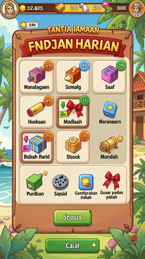 Sistem reward yang memotivasi pemain.