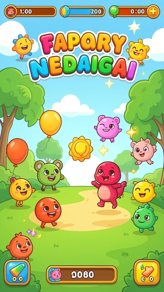 Tampilan awal game yang menarik dan penuh warna.