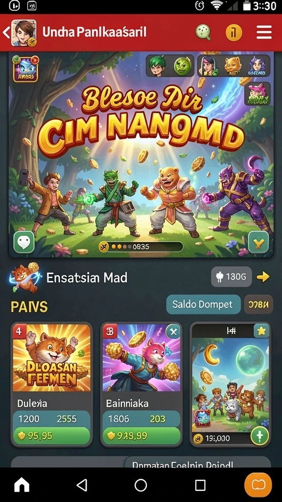 Screenshot menunjukkan karakter lucu dalam aksi.