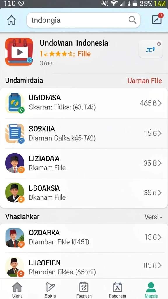 Tampilan menu utama yang menarik dan interaktif.