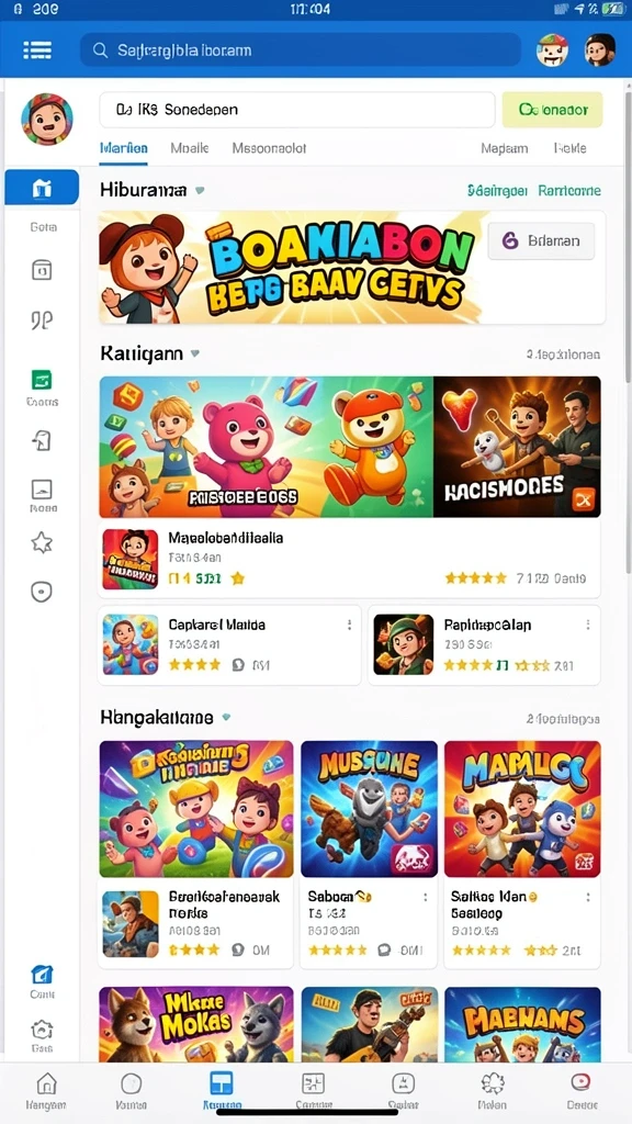 Tampilan awal permainan yang menarik dan penuh warna.